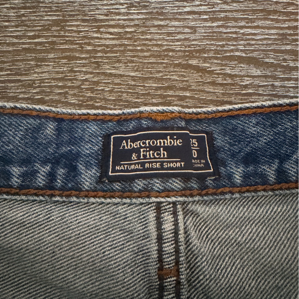 Abercrombie & Fitch Light Blue Distressed Denim Shorts - Picture 3 of 4